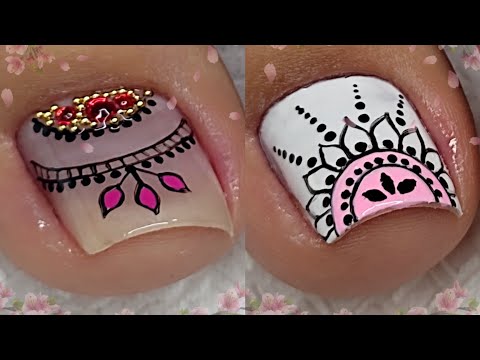 IDEAS FACILES PARA DECORAR UÑAS | UÑAS DE PIES DECORADAS 💅🦶🏼😍
