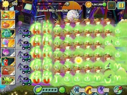 Plants vs Zombies 2 Greatest Hits Epic Hack - Level 146 - Jack O' Lantern & Stunion