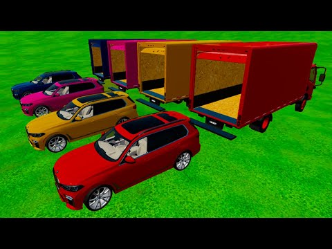 LOAD AND TRANSPORTING BMW X7 & PORSCHE 911 CARS WITH ISUZU TRUCKS / Farming Simulator 22