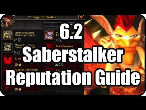 WoW: Saberstalker Reputation + Blackfang Claws Farming / Grinding Guide - Tanaan Jungle - Patch 6.2