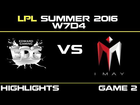 EDG vs IM Game 2 Highlights Tencent LPL Summer 2016 W7D4 Edward Gaming vs I MAY - EDG vs IM -LPL LOL
