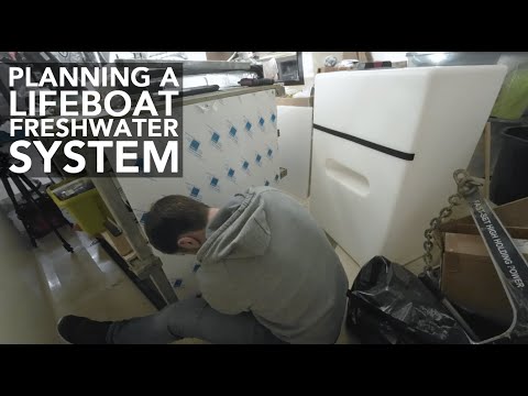 Boat's freshwater storage planning - tank, filtration and galley area. Lifeboat Conversion Ep66 [4K]