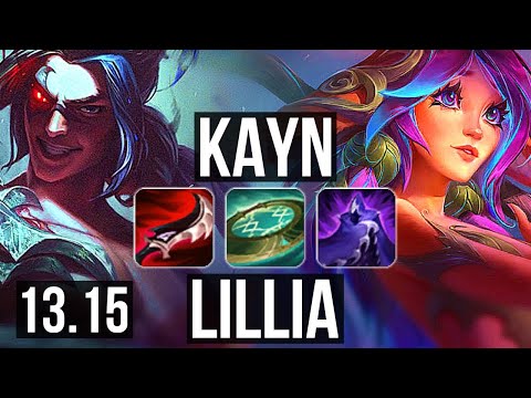 KAYN vs LILLIA (JNG) | 14/1/7, 2.9M mastery, Legendary, 1200+ games | EUW Challenger | 13.15