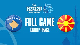 Kosovo v North Macedonia | Full Basketball Game | FIBA U20 European Championship 2022 - Division B