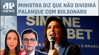 Simone Tebet admite subir no palanque de Ricardo Nunes; Amanda Klein e Cristiano Vilela comentam