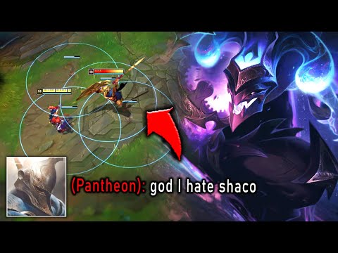 MAKING PANTHEON TOP HATE HIS LIFE!! (SHACO IS THE REAL LANE BULLY)