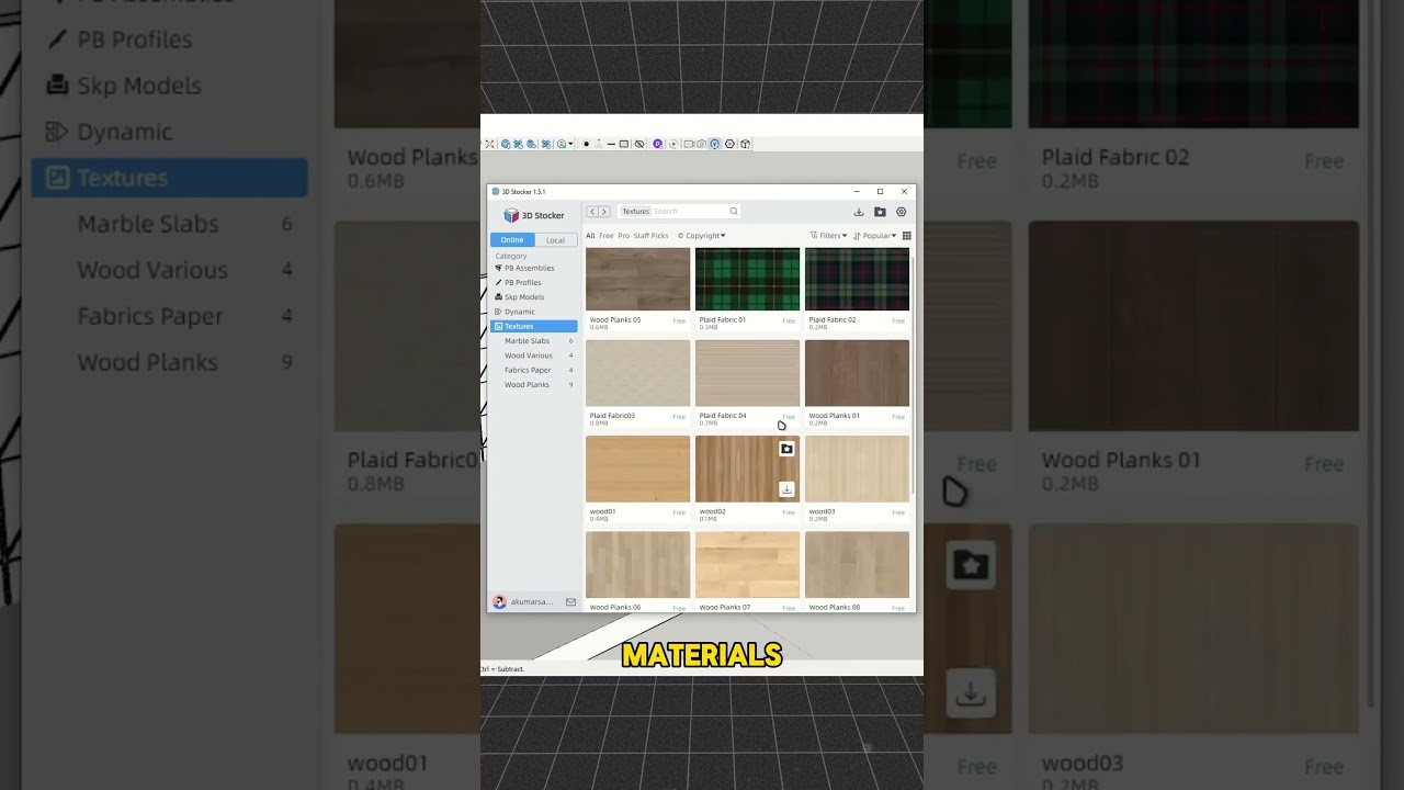 Download high-quality textures for SketchUp