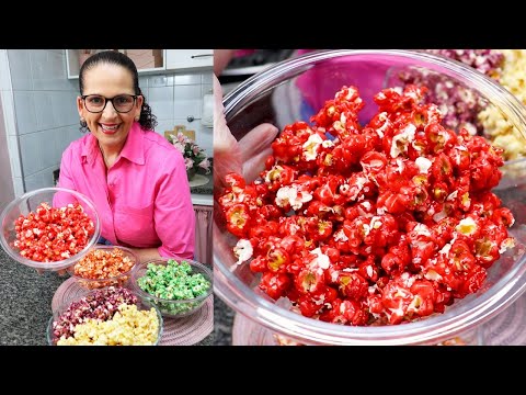 FAST AND CRUNCHY COLORFUL SWEET POPCORN! SO EASY THAT EVERYONE CAN MAKE IT! - Isamara Amâncio