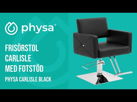 video - Frisörstol Carlisle med fotstöd - Sitthöjd 45–55 cm - 150 kg - Svart
