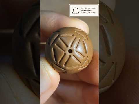 Terracotta Compass Shield Bead: Carving Earthy, Geometric Patterns from Clay! (DIY Jewelry)