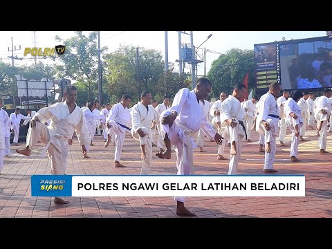 POLRES NGAWI MENGGELAR LATIHAN RUTIN BELADIRI POLRI
