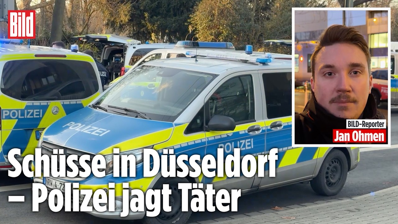 SCHÜSSE IN DÜSSELDORF: Brutaler Angriff auf offener Straße – Polizei jagt Täter