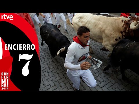 SÉPTIMO ENCIERRO de San Fermín 2019 | Toros de La Palmosilla