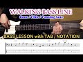 BASS LESSON - Easy Walking Bass Line with TAB - Beginner Jazz Bass Line Tutorial