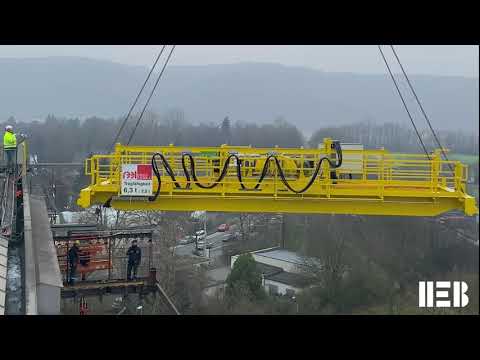 Müllverbrennungsanlage Hagen: Einbau der neuen Kranbrücke (Februar 2024)