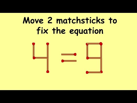 4=9 can you fix this equation in 1 move | Match stick puzzle #125 | Puzzles with Answer