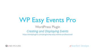 WP Easy Events Pro WordPress plugin – Creating and displaying events
