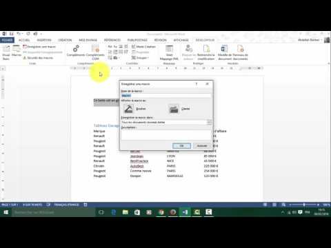 Enregistrer et exécuter une  Macro dans Word