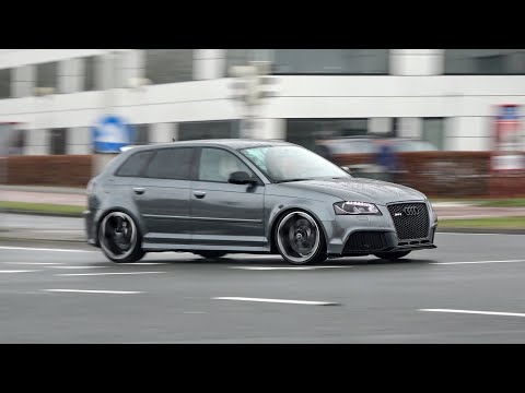Audi RS3 8P (450+hp) with CRAZY LOUD Straight Pipe Exhaust - Revs, Launch, Quattro Drift, Crackles!