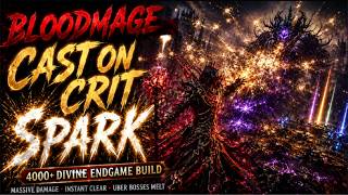 POE2 Blood Mage Cast on Crit Spark Build Is INSANE! 4000+ Divines, Endgame Mapping & Uber Boss Drops