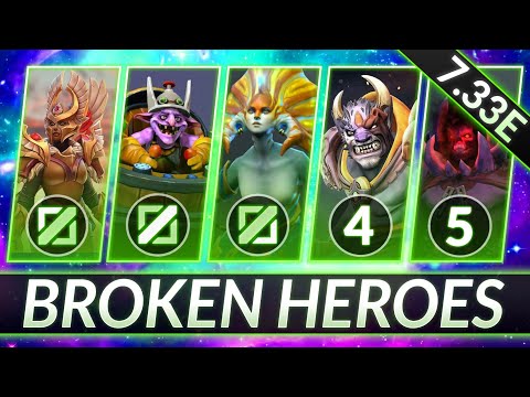 3 MOST BROKEN HEROES in EVERY ROLE - CLIMB MMR FAST in 7.33E - Dota 2 Meta Guide
