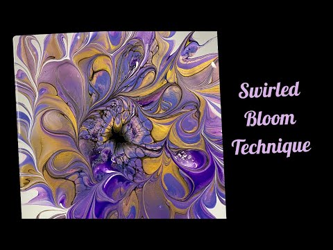 (1164) Awesome Modified Bloom Technique~Paint Pouring🖤💜🧡