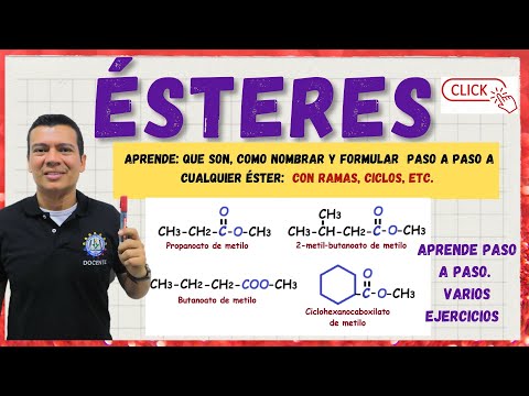 ESTER o ESTERES NOMENCLATURA.   QUE SON Y COMO NOMBRAR Y FORMULAR ESTERES. BIEN EXPLICADO