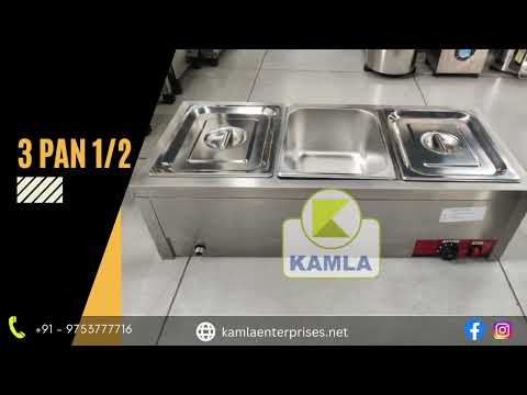 Stainless Steel Bain Marie 3 Pans 1/2 - 150 mm