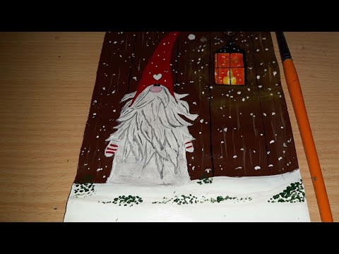 Christmas Gnome painting  tutorial  | Christmas paintings
