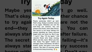 Try Again Today “Start Today, Do Confidently Tomorrow”  #affirmations #boostyourconfidence #tryagain