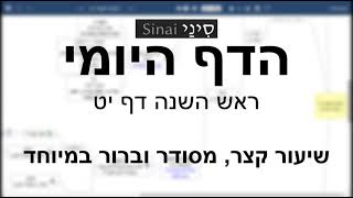 דף יומי מסכת ראש השנה דף יט - שיעור קצר וברור | 19 Daf yomi Rosh Hashana daf