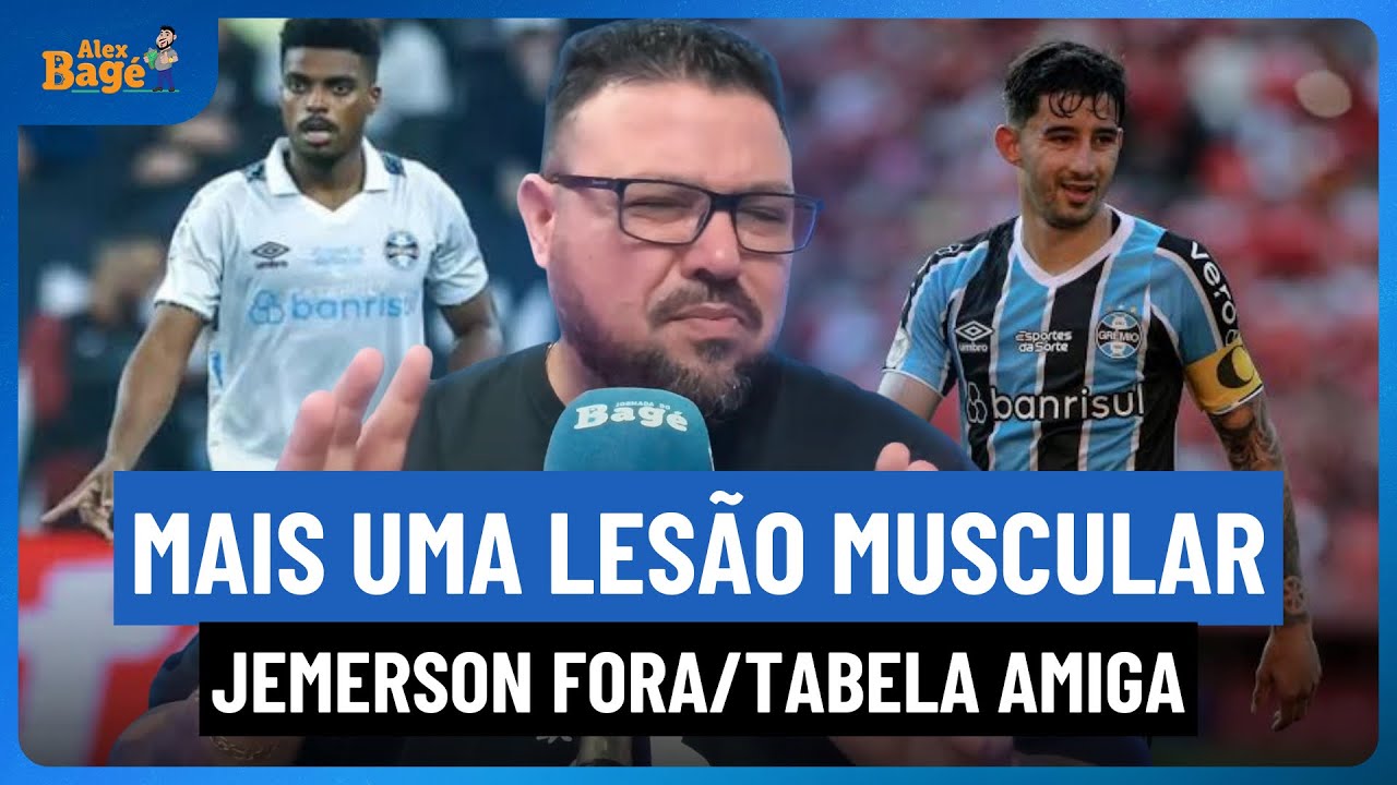 🇪🇪⚫️⚽️🔵 Grêmio tem outra lesão muscular,   Tchau Jemerson e a tabela favorável no mês de Maio.