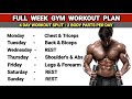 4 Day Workout Plan Full Week Gym Workout Plan 2 Body Parts Per Day Full Body Workout