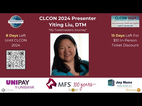 2024 CLCON Educational Session Presenter Yiting Liu Introduction