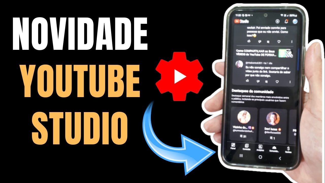 NOVA ABA de COMENTÁRIOS no APLICATIVO YOUTUBE STUDIO