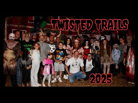 Twisted Trails Halloween 2025 Condensed Walk Through - Night View Animatronics on and Some Actors