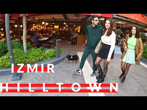 Izmir, Turquia, melhores compras, Hilltown Karsiyaka, passeio a pé em novembro de 2022 | 4K UHD 60FPS