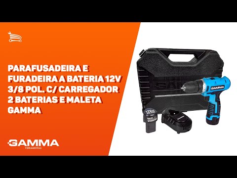 Parafusadeira/Furadeira a Bateria 12V 3/8 Pol. com Carregador 2 Baterias e Maleta - Video