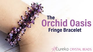 🌿 Make the Orchid Oasis Fringe Bracelet with a beaded spiral rope base ft Orchid Oasis Collection! 🌺