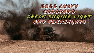 2023 chevy zr2 check engine light and some rock lights #zr2 #chevy #chevycolorado #zr2nation