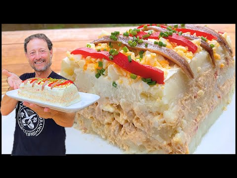 PASTEL FRÍO de ATÚN Fácil y muy Sabroso 😋 (Pastel de Verano) - GUILLE RODRIGUEZ