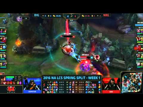 GBM / Viktor escape through jungle - NA LCS 2016 | DIG vs. NRG