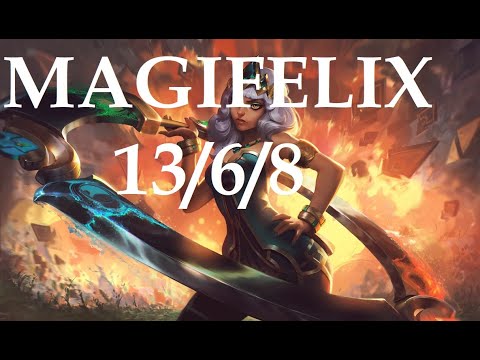 RANK 6 MAGIFELIX QIYANA VS VIKTOR MID 13/6/7 KDA 1V9