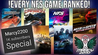Every Main Need for Speed Game Ranked ★ 1.000 Subscribers Special