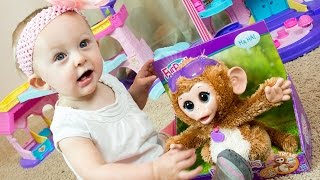 FurReal Friends Baby Cuddles My Giggly Monkey Pet Toy with Chloe!