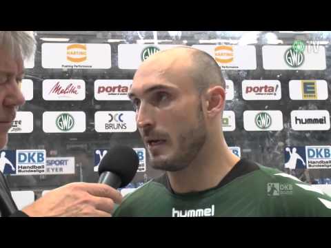 Interviews mit Matthias Puhle und Aljoscha Schmidt nach dem Spiel GWD Minden - HBW Balingen