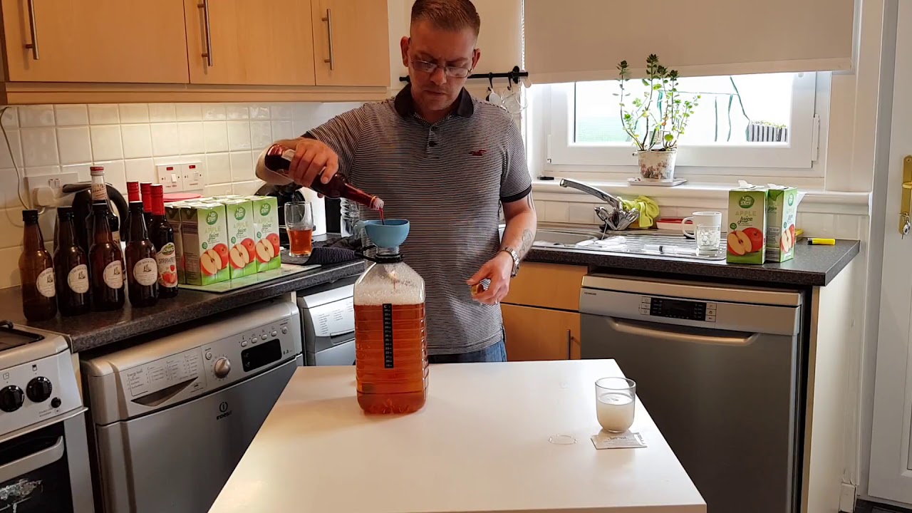 Home brewed strawberry and lime cider