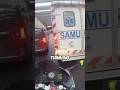Biker Helps And Guids Ambulance Through A Traffic Jam! 😨