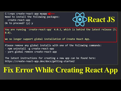 Fix Error We no longer support global installation of Create React App