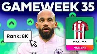 MY FPL GW35 TRANSFER PLANS ✍️ 8K RANK 🌍 DOUBLE GAMEWEEK 36?